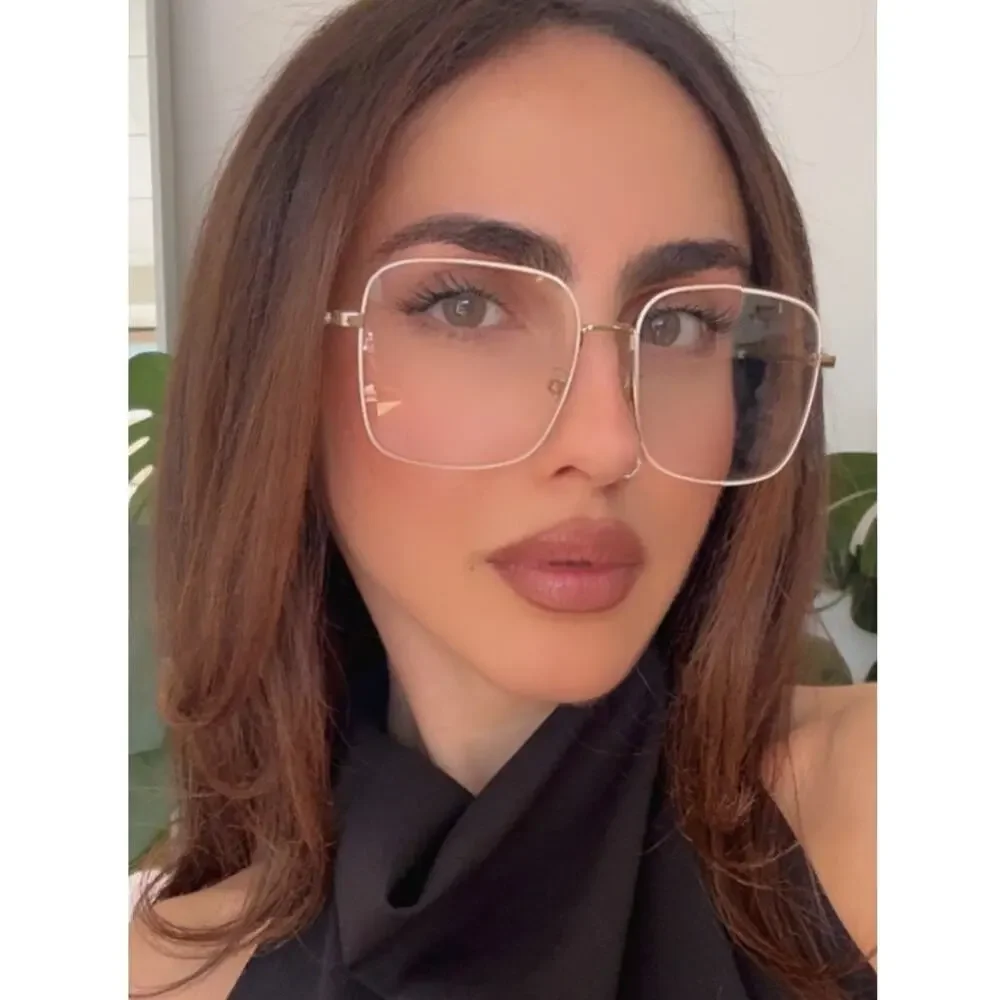 NEW Gucci GG0445O Gold Metal Oversized Square Frames